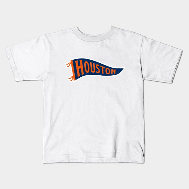 Houston Pennant - White Kids T-Shirt by KFig21